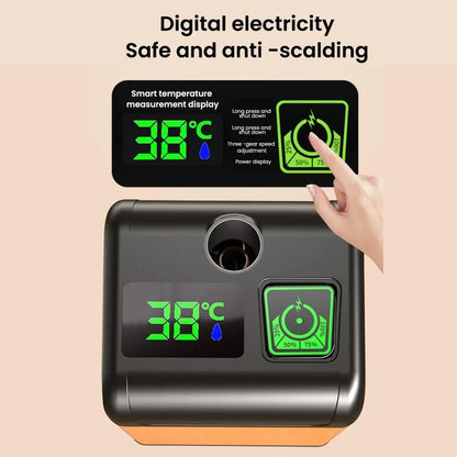 Portable Outdoor Camping Shower with Digital Display Temperature, 7800mAh Electric Shower for Garden Car Washing Pet