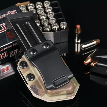 Universal 9mm/.40 Adjustable Double Stack Magazine Pouch Waist Magazine Holster IWB/OWB Glo-ck CZ S&W H&K SIG P320 P365
