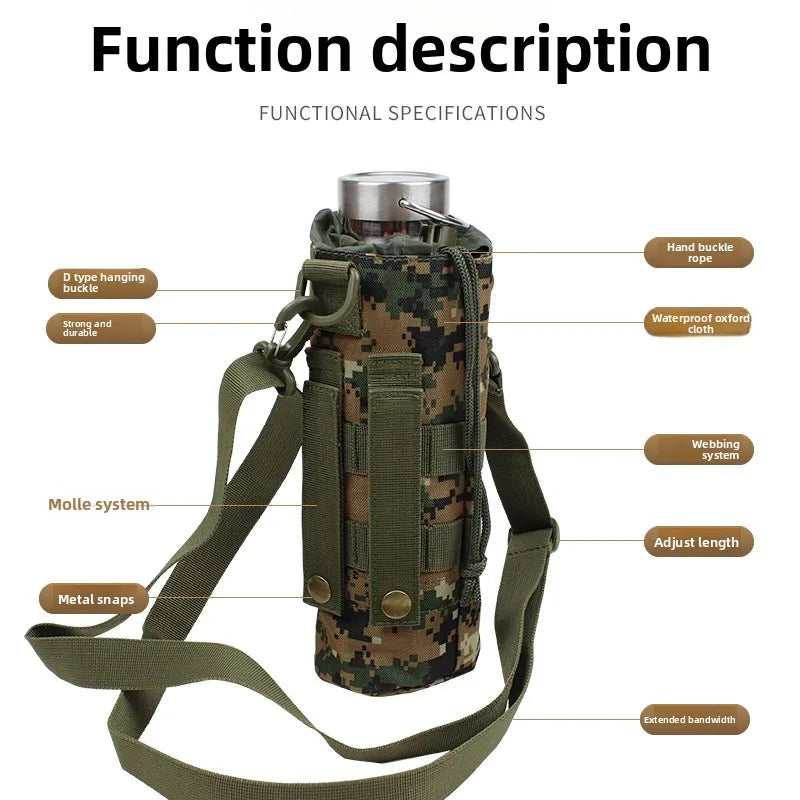 Tactical Water Bottle Holder, MOLLE Water Bottle Pouch 600D Oxford Waterproof Bottle Carrier for Outdoor Hiking Camping Cycling