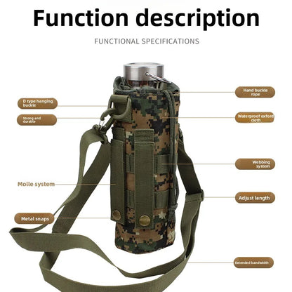Tactical Water Bottle Holder, MOLLE Water Bottle Pouch 600D Oxford Waterproof Bottle Carrier for Outdoor Hiking Camping Cycling