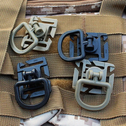 4pcs/set 360 Rotation D-Ring Clips Tactical Bag Accessories for MOLLE Webbing Attachment Backpacks D-Ring Grimloc Locking D-Ring