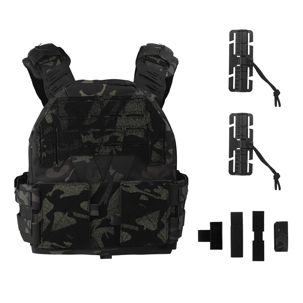Wosport KZ Tactical Plate Carrier Vest Quick Release Cummerbund G Buckle Adjustable Shoulder Straps for Tactical Airsoft Games