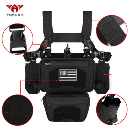 YAKEDA Outdoor Equipment Chest Hanging Bellyband Laser MOLLE Mounting Multi functional Chest Hanging
