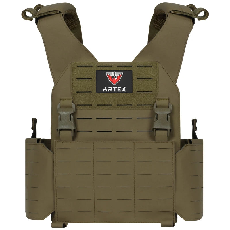 Modular Tactical Training Vest with PALS System - Adjustable Straps Quick-Release Buckle for Hunting Low-Profile Vest