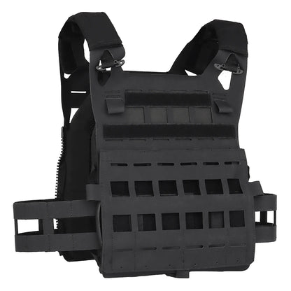 Wosport SPC Plate Carrier Lightweight MOLLE Vest Laser Cut Quick Release Shoulder Buckle Hook-and-Loop Rear Zipper for Airsoft