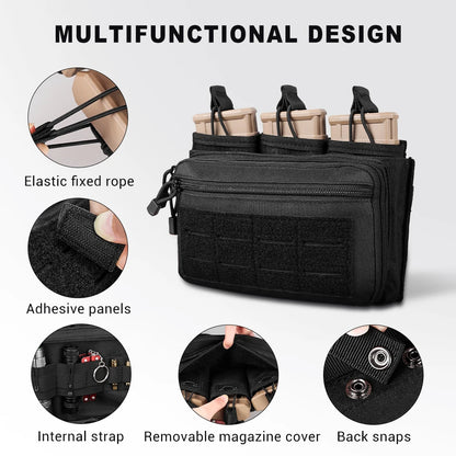 Tactical Chargers Holder 5.56mm 7.62mm Triple Magazine Pouch Molle Admin Pouch Quick-Draw 3 Mags Pouches Cartridge Case Airsoft