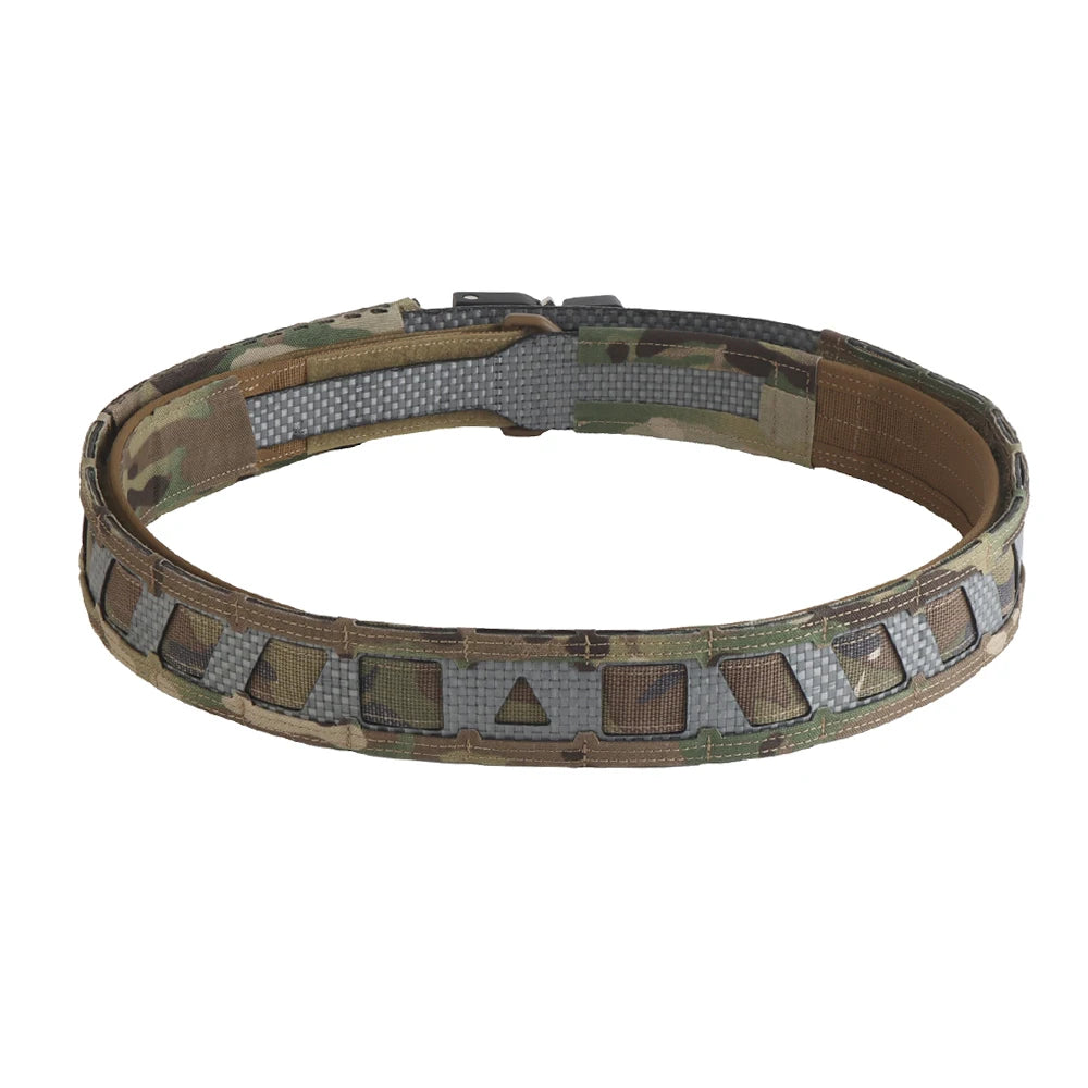 Tactical Battle Belt Modular Webbing Inner Outer Double Layer Waist Belt Magnetic Clasp Outdoor Hunting Training Gear