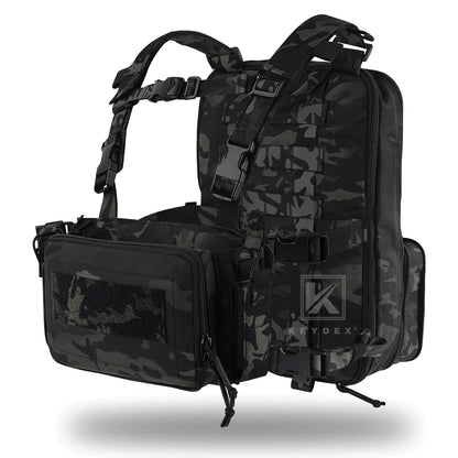 KRYDEX Expandable Flatpack D3 Backpack with Tactical D3CR Chest Rig Rifle AK M4 Magazine Pouch Hiking Hunting Bag Vest