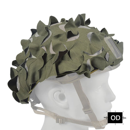 Tactical 3D Camo Net Airsoft Helmet Cover Laser Cut Nylon Drawstring Helmet Scrim CS Wargame Paintball Paratrooper Hunting