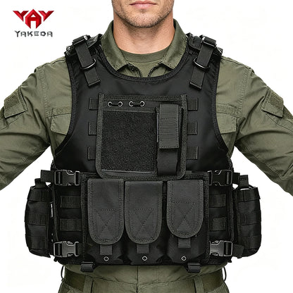 YAKEDA multifunctional quick release hunting vest with adjustable shoulder straps and waist circumference, multiple device bags