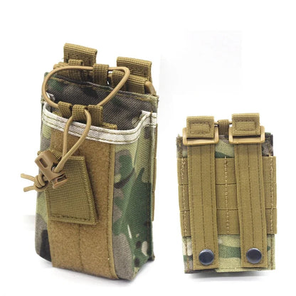 Molle Radio Pouch Radio Holster Tactical Duty Belt Radio Bag for Two Ways Walkie Talkie Adjustable Storage Hunting