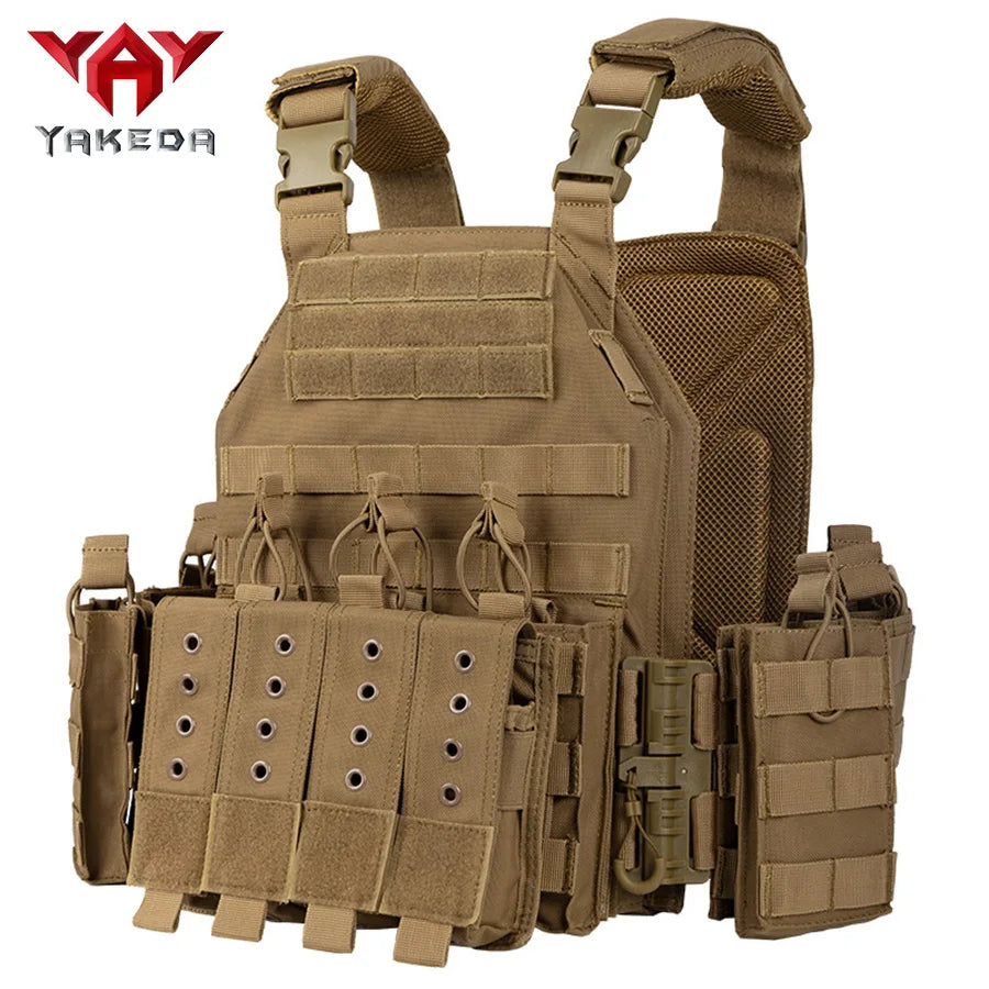 YAKEDA quick dismantling tactical training vest outdoor CS protective equipment combat vest camouflage suit