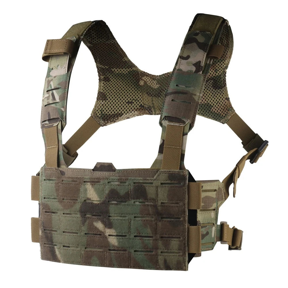 K Style Tactical Modular Chest Rig, Scalable MOLLE Front Panel Harness for Outdoor Hunting, Airsoft and Training