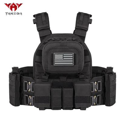 YAKEDA (with American flag) outdoor MOLLE mounted multi-functional vest equipment training snake buckle chest hanging bellyband
