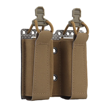 Pistol Dual Magazine Pouch 1911 9mm Mag Holder Elastic Bungee Cord Retention Airsoft Paintball Hunting Army Cartridge Pouch