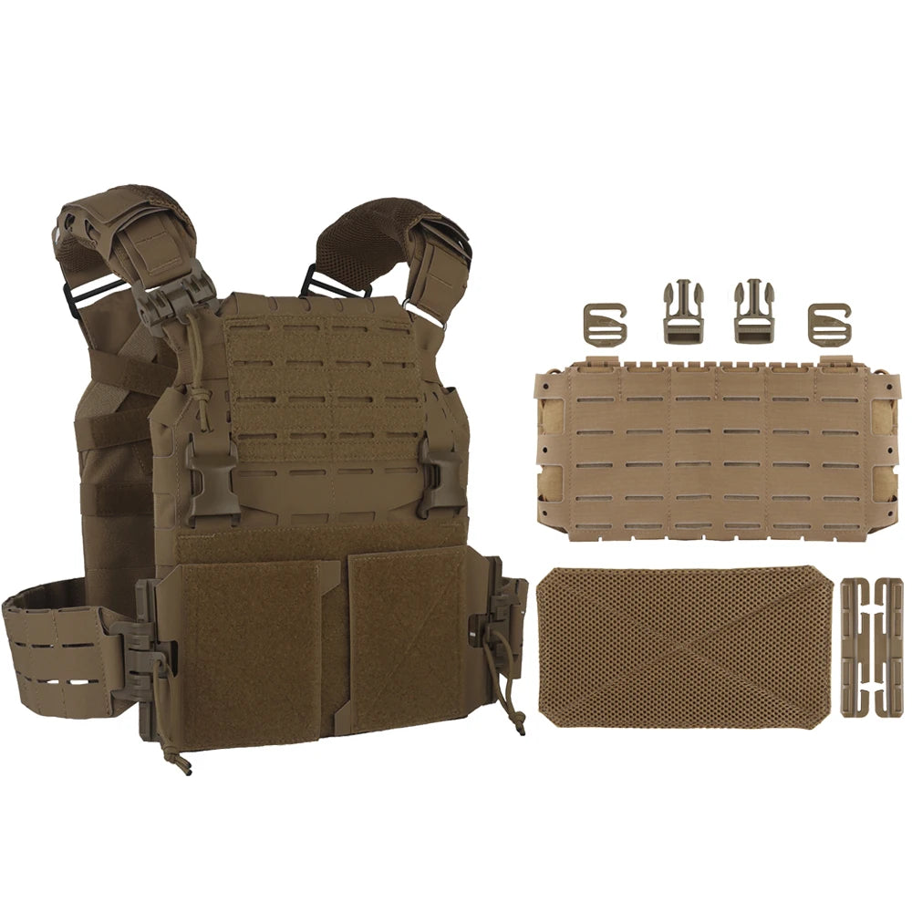 Tactical ARC Plate Carrier V2 Assault Rig Combat Training Protective Vest with Triple Magazine Pouch Quick Release MOLLE System