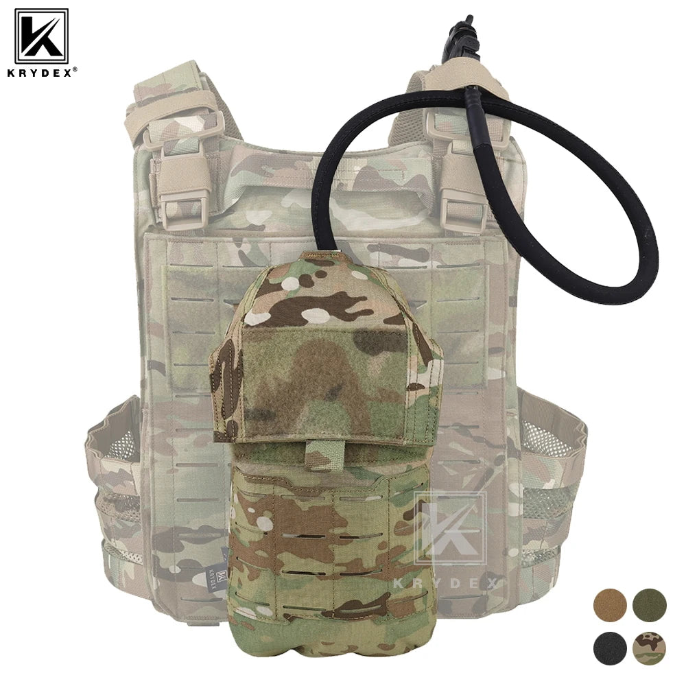 KRYDEX Tactical 1.5L Hydration Bladder Pouch Low Profile Hydra Carrier Pack MOLLE Water Bag Outdoor Hiking Travel Accessories
