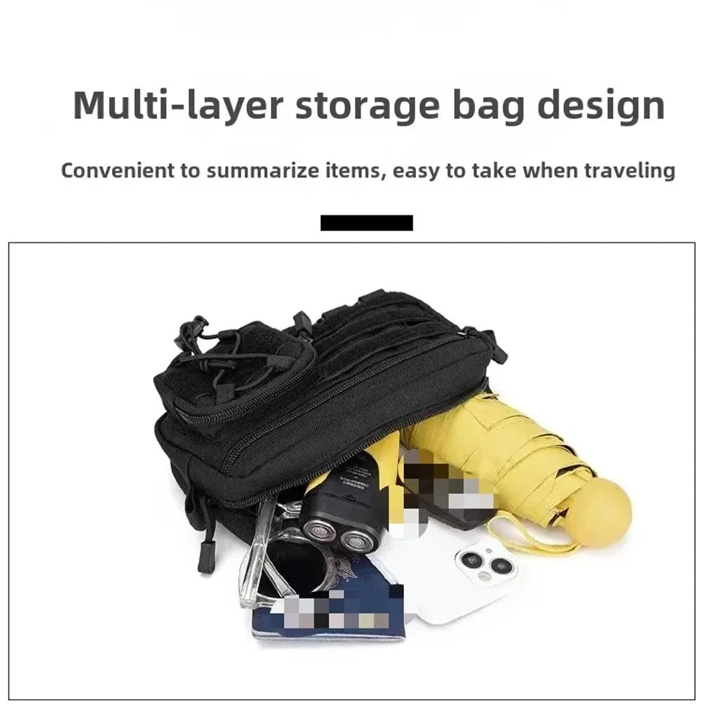 Molle Tactical Waist Bag Men Multifunctional Fanny Pack Outdoor Hip Belt Bag Portable Phone Pouch for Camping Climbing Hiking