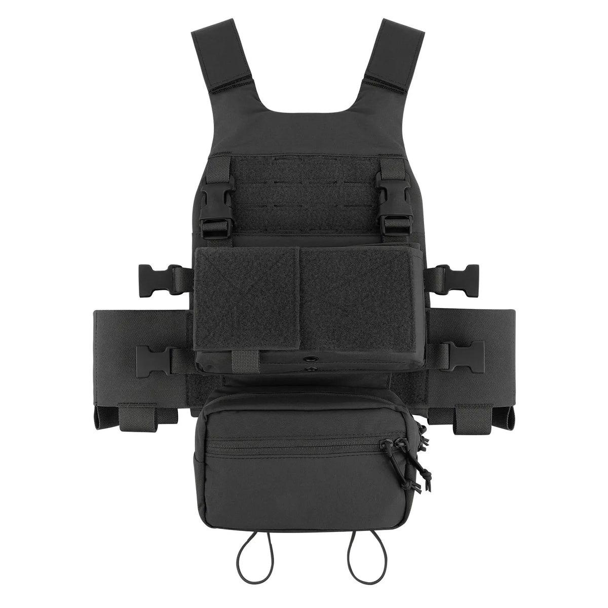 KRYDEX Tactical Vest Low Vis Slick Armor Plate Carrier w/ 5.56 7.62 Mag Pouch Drop Pouch MK3 Micro Fight Chassis Hunting Vest