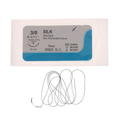 10Pcs 75cm 2/0 3/0 4/0 Medical Surgical Suture Nylon Silk Polypropylene Polyester Monofilament Thread Suture Teaching Exercises