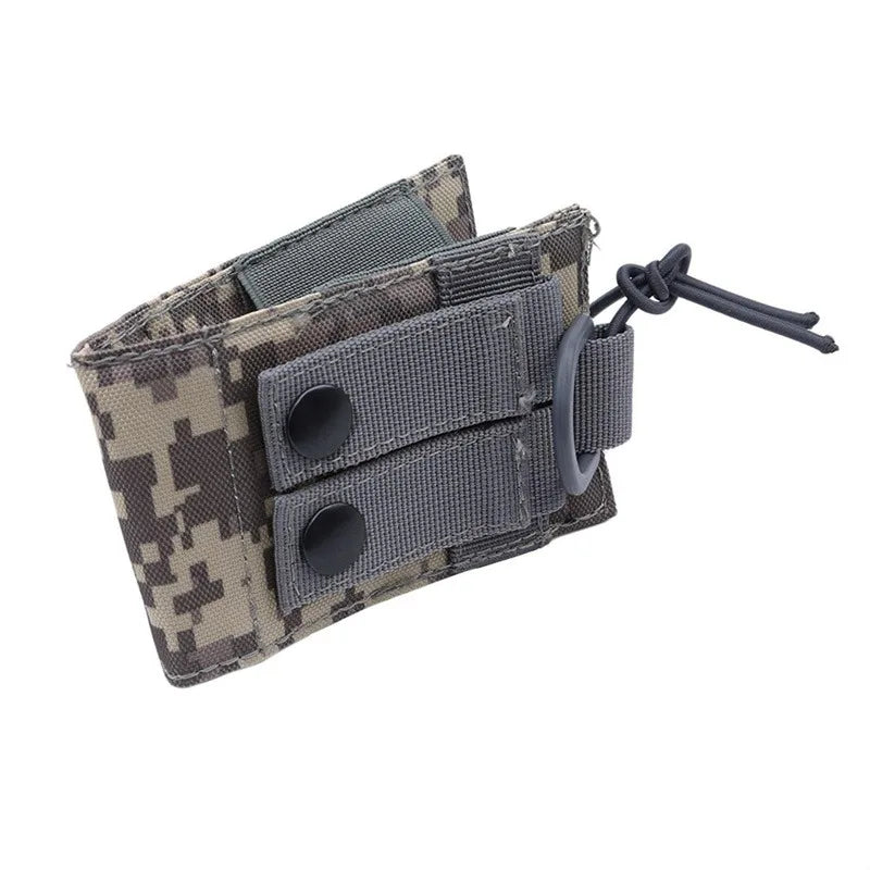 Nylon Talkie Case Adjustable Walkie Talkie Bag Molle Two Way Radio Holster Pouch Tactical Hunting Interphone Hanging Bag