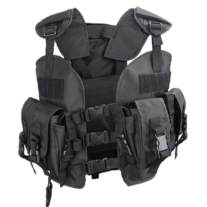 Tactical Molle Vest Men's Hunting Vest With Water Bottle Pocket Camo Airsoft Paintball Gear