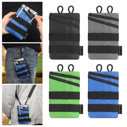 EDC Tactical Tool Bag Foldable Mini EDC Pouch Sundries Bag Phone Pouch Key Card Case Organizer Waist Wallet Molle Shoulder Bag