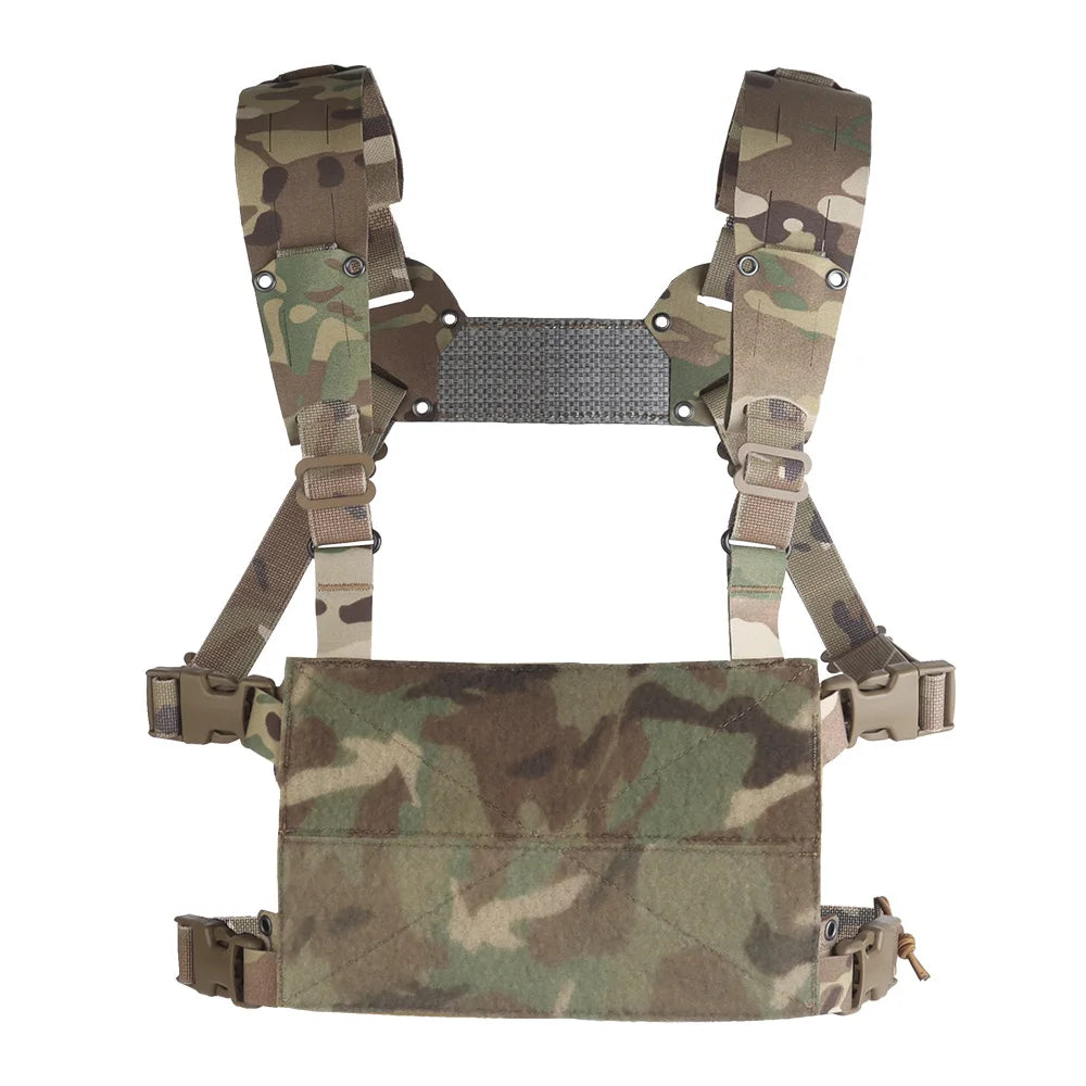 MOLLE Chest Rig Mini V2 H-type Ferro Style Lightweight Chesty Rig Tactical Vest Assault Training Plate Carrier Front Flaps Adapt