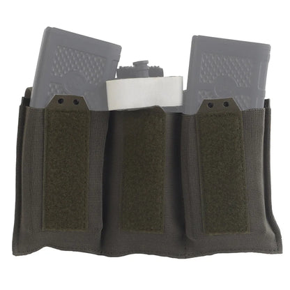 SP Elastic Single Triple Molle Mag Holster Compatible with AR 5.56 Magazine Vest Airsoft Front Panel Expansion Second Layer Bag