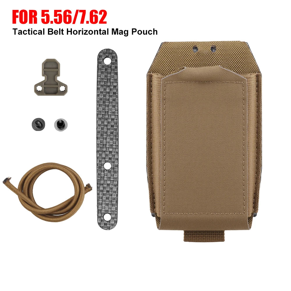 Tactical Belt Magazine Pouch Horizontal Mount Lightweight Outdoor Hunting Shooting Rifle M4 AR 5.56 7.62 MAG Holder Pouch Gear