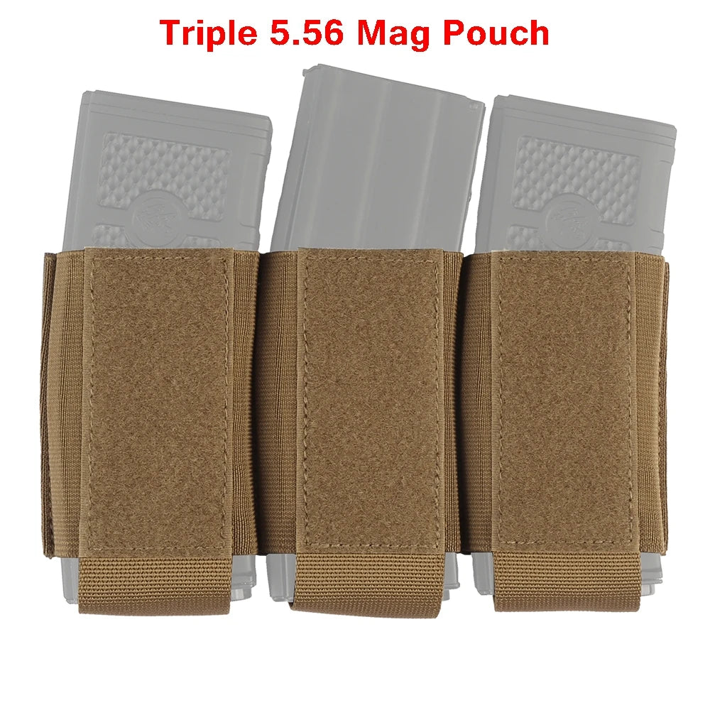 Hunting Triple Magazine Pouch 5.56 7.62 Single Double Triple Magazine Bag for AK47 AR15 Tactical Vest Rig Holster for Shooting