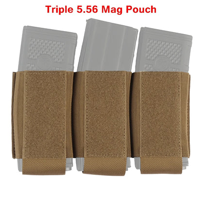 Hunting Triple Magazine Pouch 5.56 7.62 Single Double Triple Magazine Bag for AK47 AR15 Tactical Vest Rig Holster for Shooting