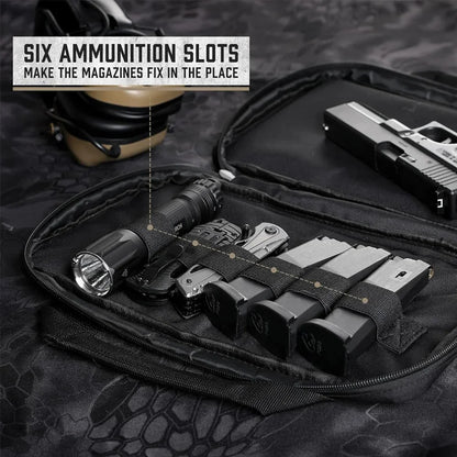 Pistol Bag Concealed Carry Case Soft Padded Handgun Pouch with Magazine Storage Slot Pistol Wallet Hunting Accessories
