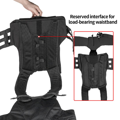 Black Anti-Infrared Flame-Retardant Tactical Vest - 1000D Nylon with Soft and Hard Compartment Design + MOLLE System + Quick Release Buckles |   Outdoor security and survival equipment