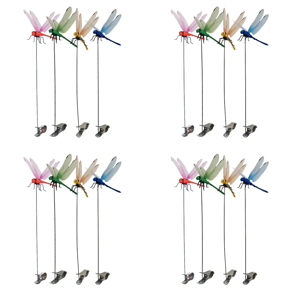 Simulation Dragonfly Shape Decoration Clip Creative Outdoor Garden Lawn Yard Ornament Insect Fly Repellent Home Landscape Decor
