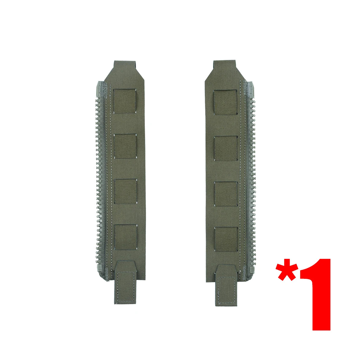 Tactical Back Panel Zipper MOLLE Adapter 500D Nylon Lightweight Versatile For Rear Pack Plate Carrier 3950 Tactical Gear 2PCS