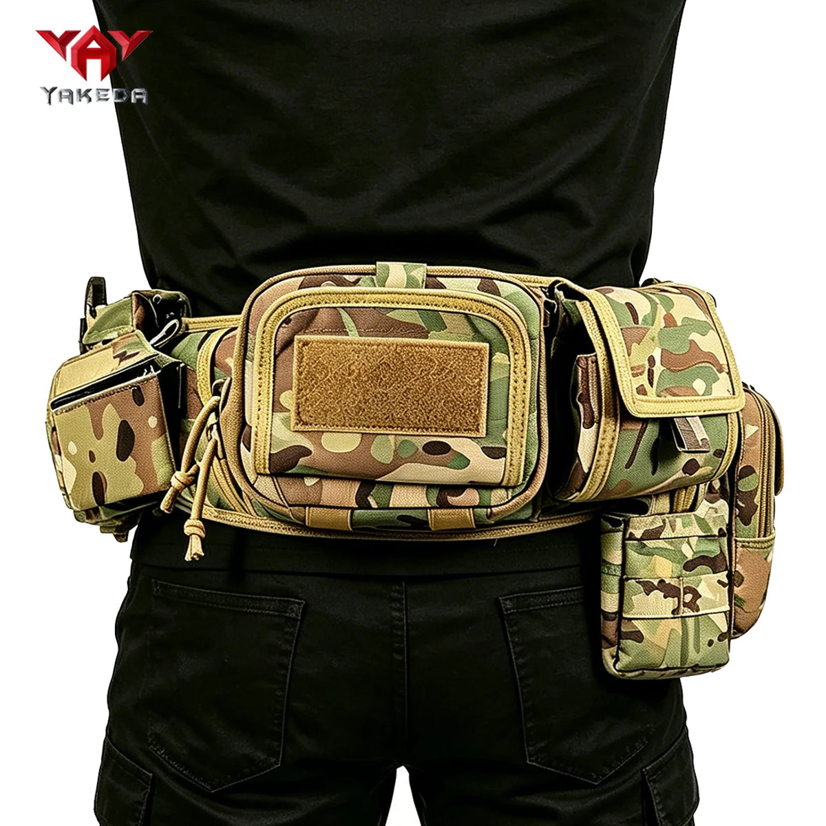 YAKEDAModular waist belt with multiple accessory straps MOLLE expansion structure adjustable waist strap quick release buckle