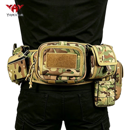 YAKEDAModular waist belt with multiple accessory straps MOLLE expansion structure adjustable waist strap quick release buckle