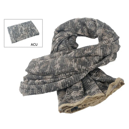 Camouflage mesh scarf sniper veil camouflage mesh face scarf veil head wrap suitable for outdoor camping hiking hunting shooting