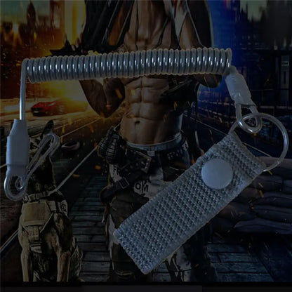 Elastic Lanyard Rope Tactical Anti-lost Spring Safety Strap Gun Rope For Key Ring Chain Flashlight Hunting Accessories