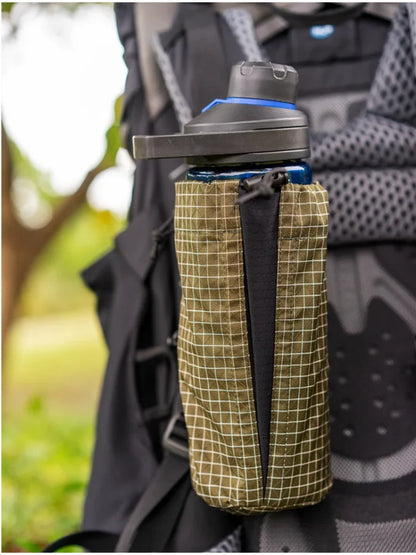 Shoulder Strap Water Bottle Pouch Outdoor Hiking Adjustable Elastic Bottle Holder Ultralight Backpack Attachment Pocket