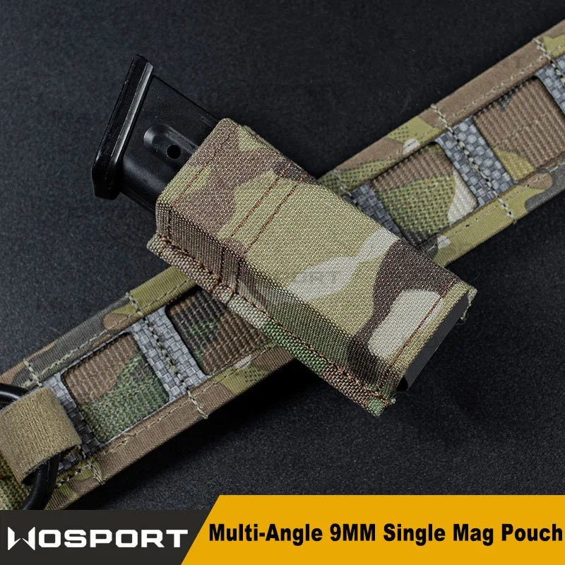 Tactical 9mm Magazine Pouch FAST Multi-Angle Single Mag Holster Bag for G17 M9 Universal Hunting Mag Case