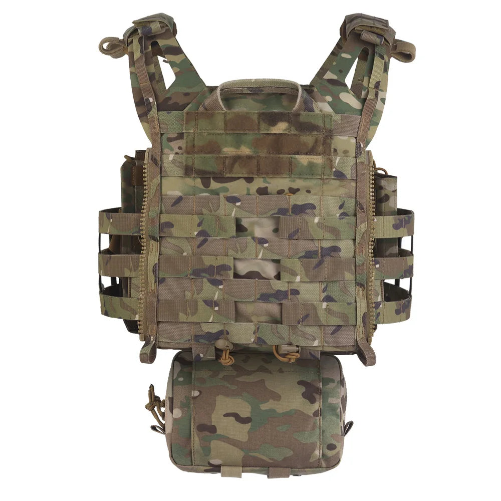 Tactical R Series Style Plate Carrier JPC 3.0 Assault Molle Vest Set with 5.56 Triple Magazine Holster Radio Drop Packet Bag