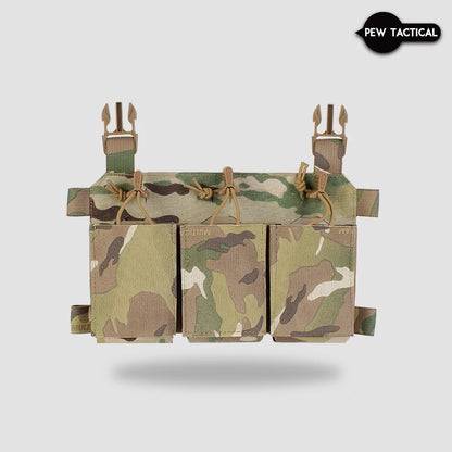 PEW TACTICAL THORAX TRIPLE RIFLE MAG PLACARD 556 762 545  Front Flap AIRSOFT FP09