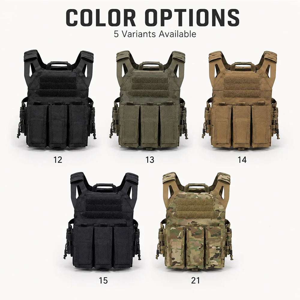 JPC 2.0 Tactical Vest with 5.56 Triple Mag Pouch Shoulder Pads Military Airsoft Chest Rig for Outdoor Hunting Combat Training