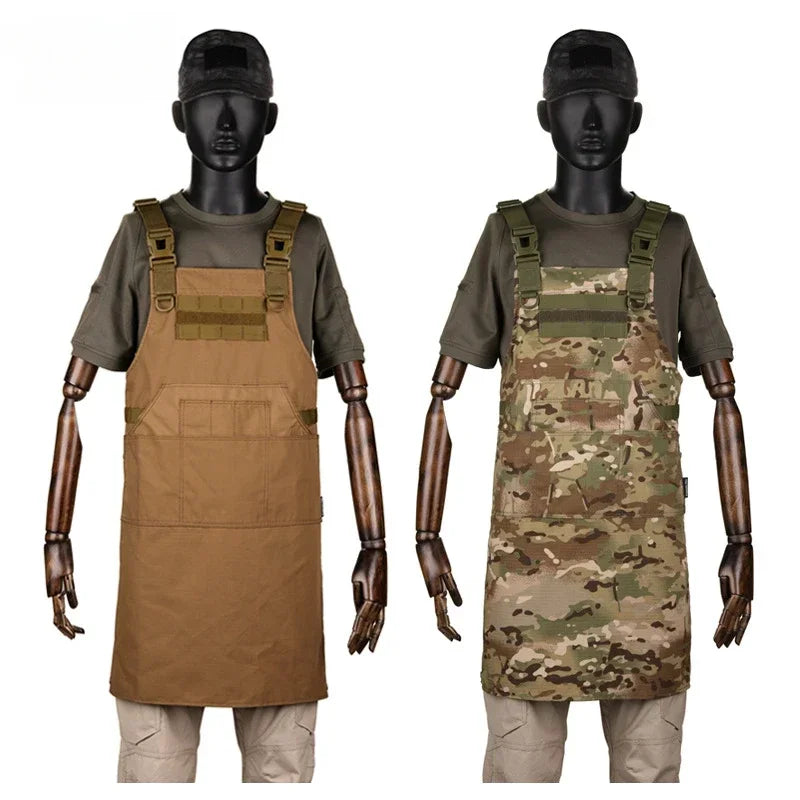 Tactical Camouflage Vest Apron Men Women 12 Pockets Work Apron Outdoor Clothes Accessories Camping Picnic Garden Wear-resisting