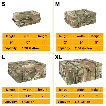 KRYDEX Tactical Travel Packing Organizer 70D Nylon Packing Cubes Waterproof Luggage Bags Outdoor Hiking Modular Pouch 4pcs Set