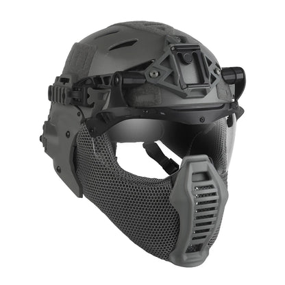 Tactical Full Protection Wendy 3.0 Helmet with Half Face Mask Mouthguard/Flip Goggles/Ear Cover Hunting Airsoft Training Gear