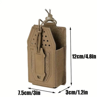 Portable MOLLE Radio Pouch for Walkie Talkie Open Top Quick Release Interphone Holder Bag Communication Gear for Hiking Camping