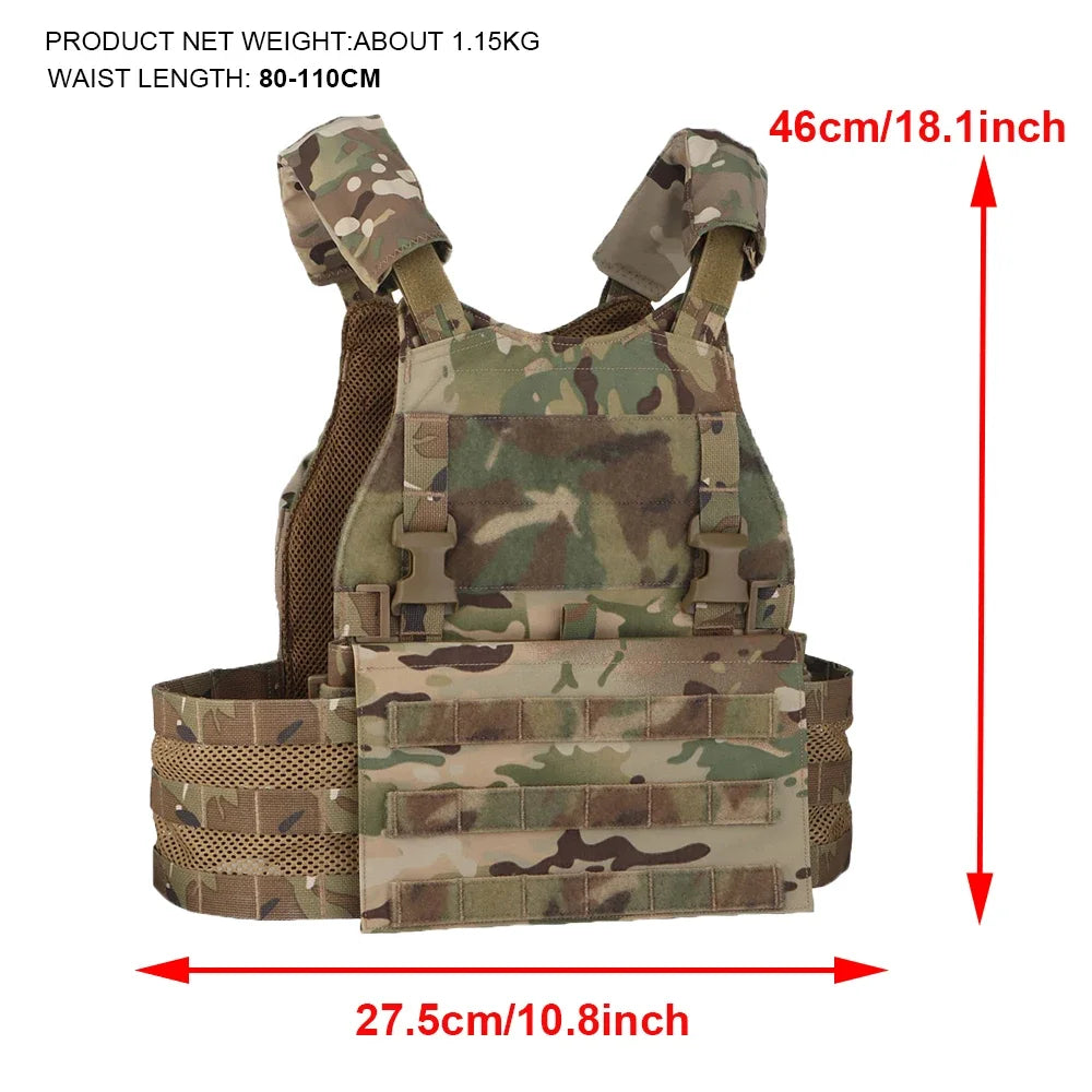 Tactical Hunting Vest Velocity Systems Plate Carrier With Zip-on Hydration Back Panel  Bag MOLLE Scarab Airsoft Militar Gear